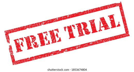 Free Trial Stamp. Red Text Rubber Stamp Ink - Vector.