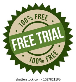 Free Trial stamp. Typographic sign, stamp or logo