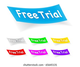 free trial, stickers