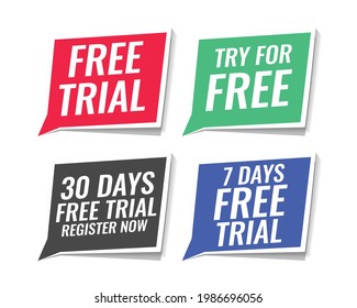 free trial stickers pack of four