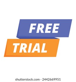 Free trial tag icon cartoon vector. Label period sale. Phone application now