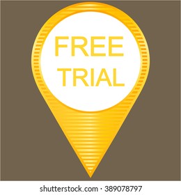 Free trial tag over a grey background, vector illustration