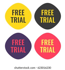 Free trial. Vector illustration set on white background.