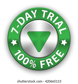 Free trial vector metallic button