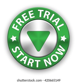 Free trial vector metallic button