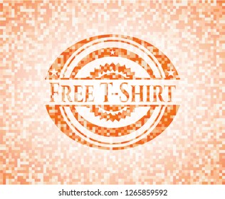 Free T-Shirt abstract orange mosaic emblem