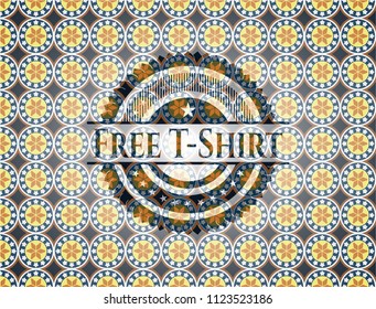  Free T-Shirt arabic emblem. Arabesque decoration.