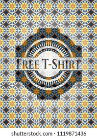 Free T-Shirt arabic emblem background. Arabesque decoration.