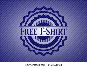 Free T-Shirt emblem with denim high quality background