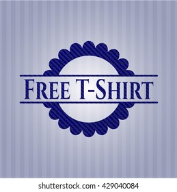 Free T-Shirt emblem with jean background