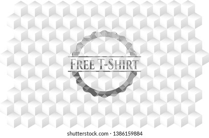 Free T-Shirt grey emblem with geometric cube white background