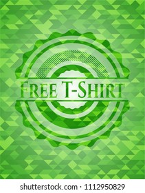  Free T-Shirt realistic green mosaic emblem