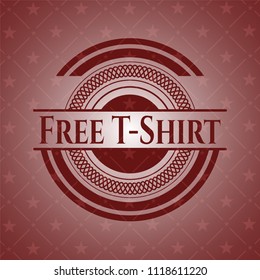 Free T-Shirt red emblem. Vintage.