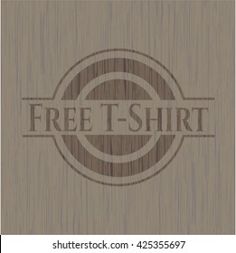 Free T-Shirt retro style wooden emblem