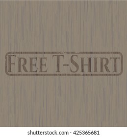 Free T-Shirt retro wooden emblem