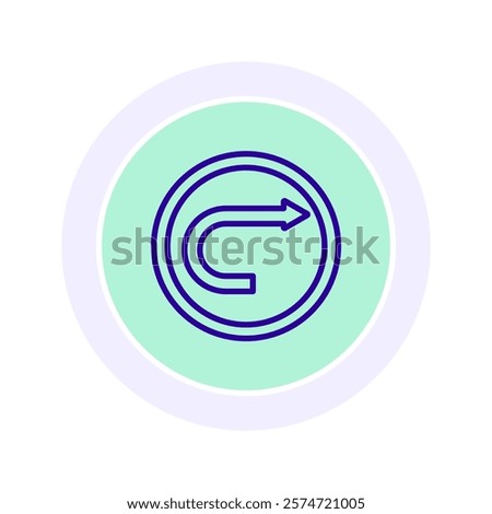 Free Turn Right color circle icon , vector, pixel perfect, illustrator file