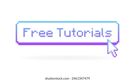 Free Tutorials button icon. Flat style. Vector icon