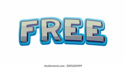 FREE typography on white isolated background. Template for design logos, signs and stickers. Vector illustration. Modern brush calligraphy. Template for phrases delivery, sugar, wi-fi, wild.