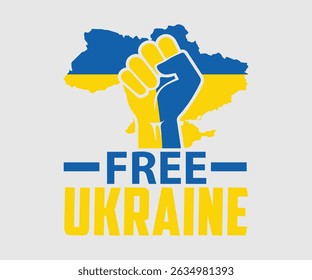 Free Ukraine, Say no to the war, Russian and Ukrainian conflict, heart, square and round shape, Ukrainian flag symbol, Blue and yellow illustration