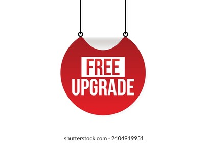 Free Upgrade red vector banner illustration isolated on white background