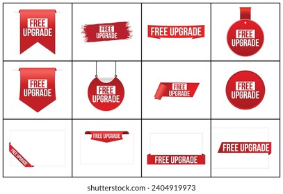 Free Upgrade red vector banner illustration isolated on white background