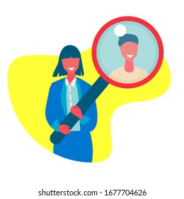 Free vacancy concept art. Hiring people illustration. Interview. Search for employees.