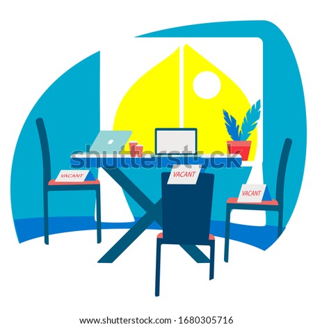 Free vacancy concept art. Hiring people illustration. Interview. Search for employees.