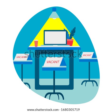Free vacancy concept art. Hiring people illustration. Interview. Search for employees.