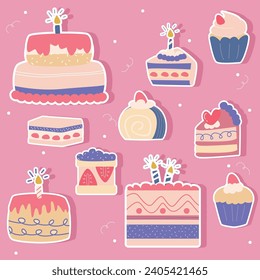 Free Vecotr birthday patterns collection