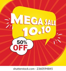 Diseño de banner para la venta en línea del día de la compra del vector libre 10.10