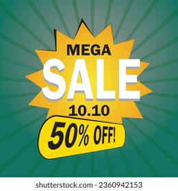 Free vector 10.10 online shopping day sale banner design