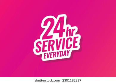 Free vector 24 hour everyday service sticker design