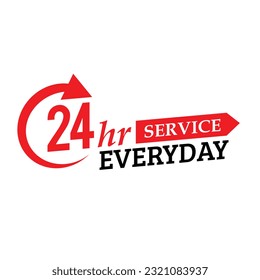 Free vector 24 hour of service everyday sticker concept background
