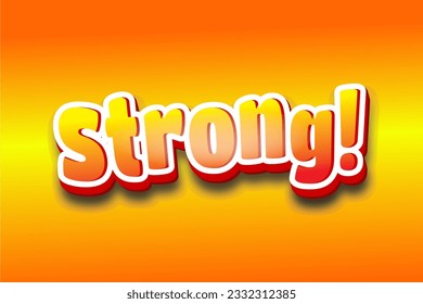 free vector 3D text strong orange gradient background