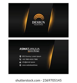 Free vector abstract black business card with yellow shade