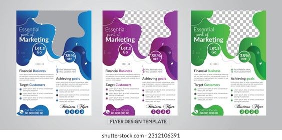 plantilla de publicidad de folleto comercial abstracta gratuita Vector.plantilla mínima de volante de negocios.