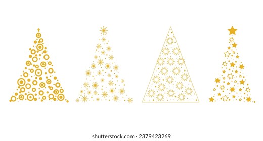 free vector abstract golden christmas tree,christmas background,star illustration eps 10