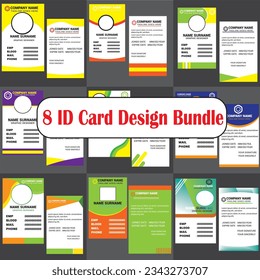 Concepto de plantilla de tarjetas de identificación abstractas de vector libre