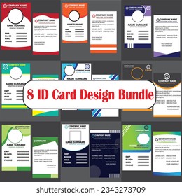 Concepto de plantilla de tarjetas de identificación abstractas de vector libre
