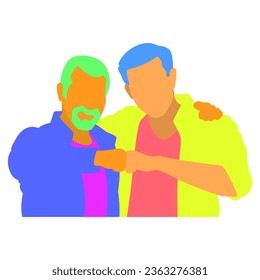 Free vector abstract illustration of father and son embracing