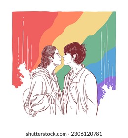 Free vector abstract lesbian couple concept illustration Pride 