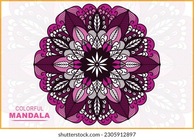 Free vector abstract luxury floral frame style colorful mandala design