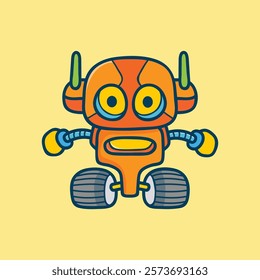 Free vector angry robot cartoon vector icon illustration. animal science icon concept isolated pr