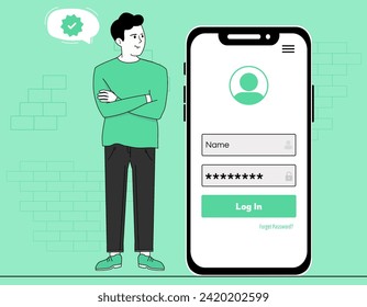 Free vector app login page template design illustration 
