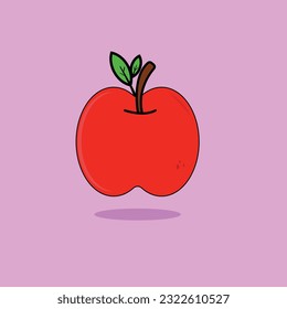 Free vector apple fruit cartoon icon illustration. food fruit icon concept isolated 