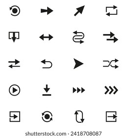 free vector arrow icon set. flat vector collection. Modern and simple sing sets. Vector illustration. Arrows set icons for web and mobile app. Arrow icon elements.