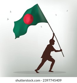 Free vector bangladeshi flag victory day gradient illustration