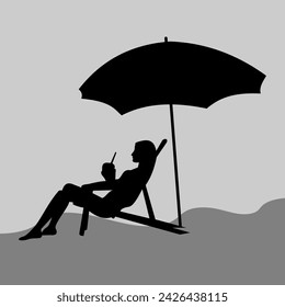 Free vector beach chair silhouette design