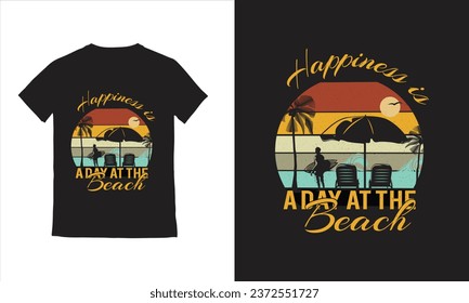 Free vector beach summer sunset t-shirt  with palms Hawaii surfing