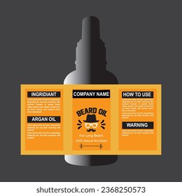 Free vector beard oil for men package design